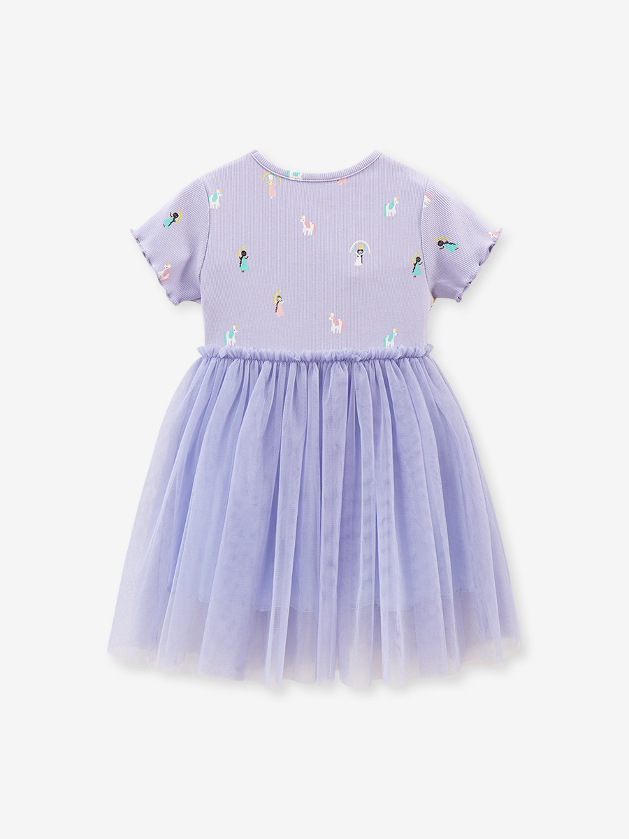 Littlemaven Summer Cartoon Girls Short Sleeve Princess Dress