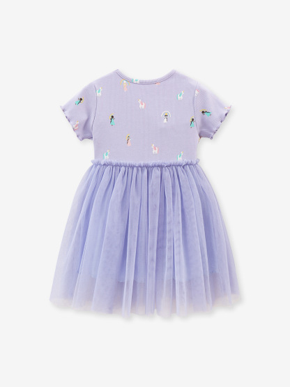 Littlemaven Summer Cartoon Girls Short Sleeve Princess Dress