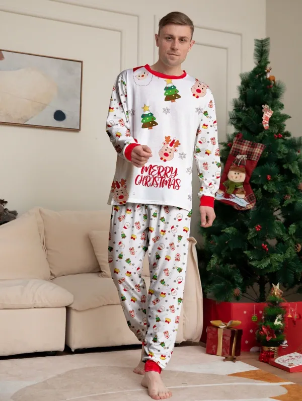Christmas Family Pajamas Christmas tree print pajamas set
