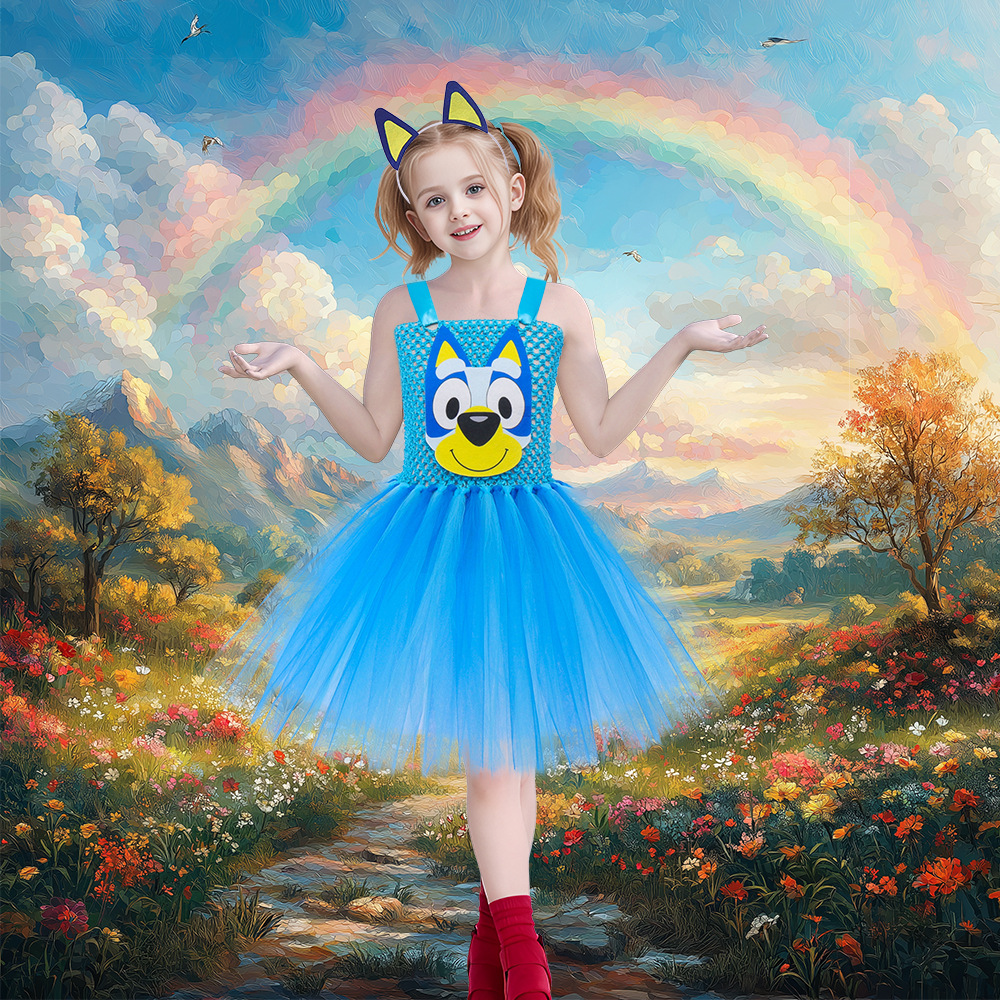 Toddler/Kid Girl Halloween Animal Character Mesh Puffy Dress