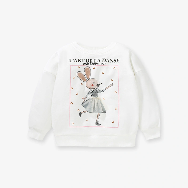 Toddler/Kid Girl Mouse Lettering Printed Long Sleeve Cotton Sweatshirt