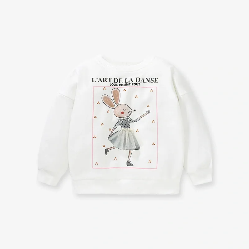 Little Maven Toddler/Kid Girl Mouse Lettering Printed Long Sleeve Cotton Sweatshirt