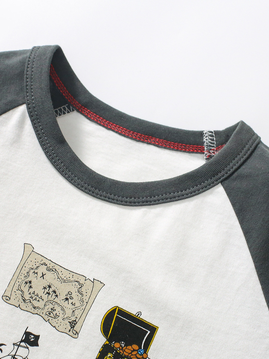 Little Maven Summer Boys Pure Cotton Printed Short-Sleeved T-shirt