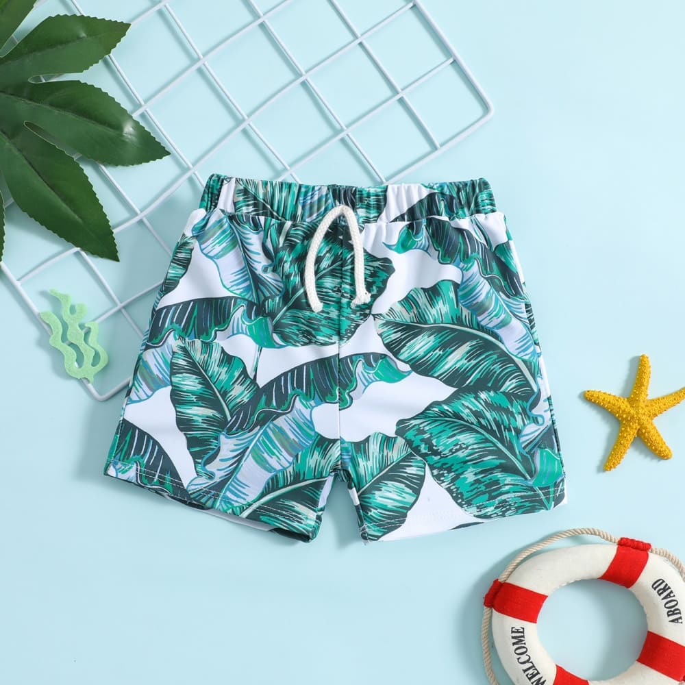 Toddler Boys Fashion Printed Boxer Swim Trunks