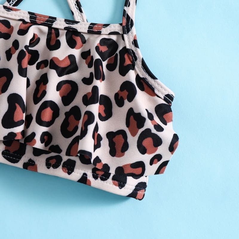 Toddler Girls 2-piece Leopard Print Swimsuit