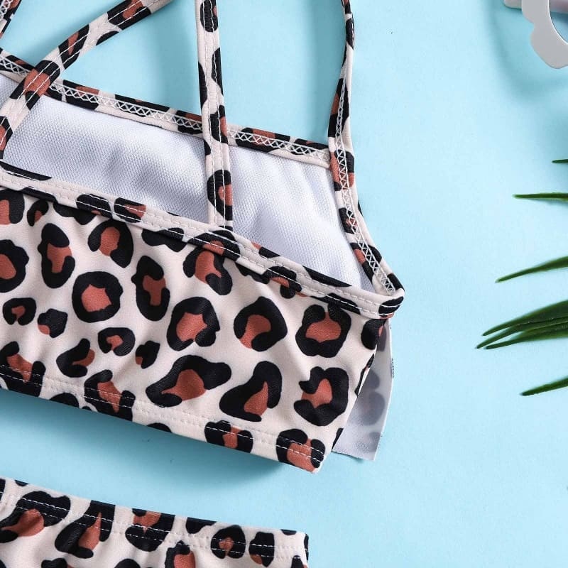 Toddler Girls 2-piece Leopard Print Swimsuit