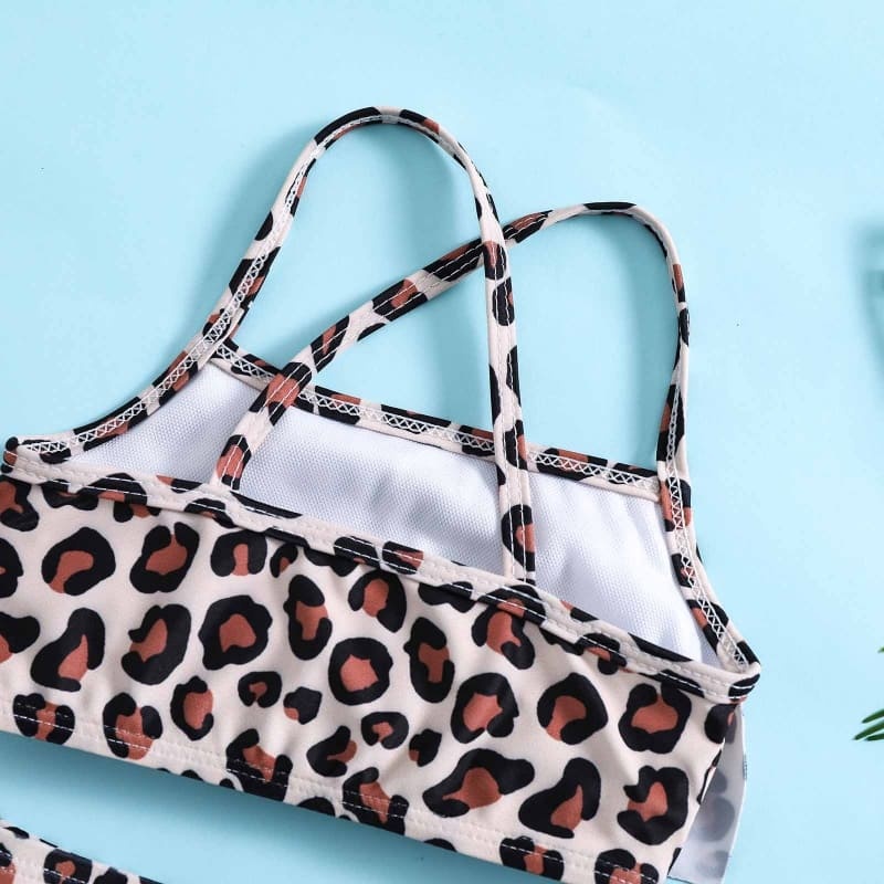 Toddler Girls 2-piece Leopard Print Swimsuit