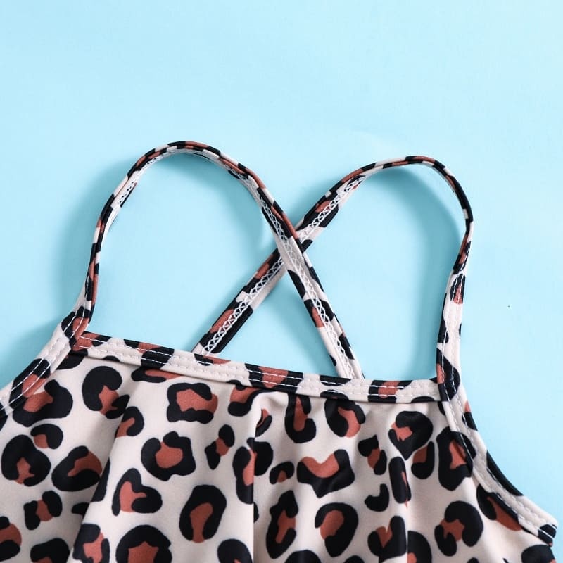 Toddler Girls 2-piece Leopard Print Swimsuit
