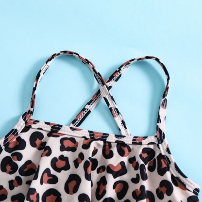 Toddler Girls 2-piece Leopard Print Swimsuit