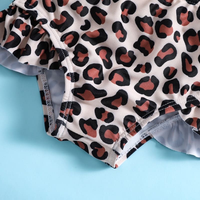 Toddler Girls 2-piece Leopard Print Swimsuit