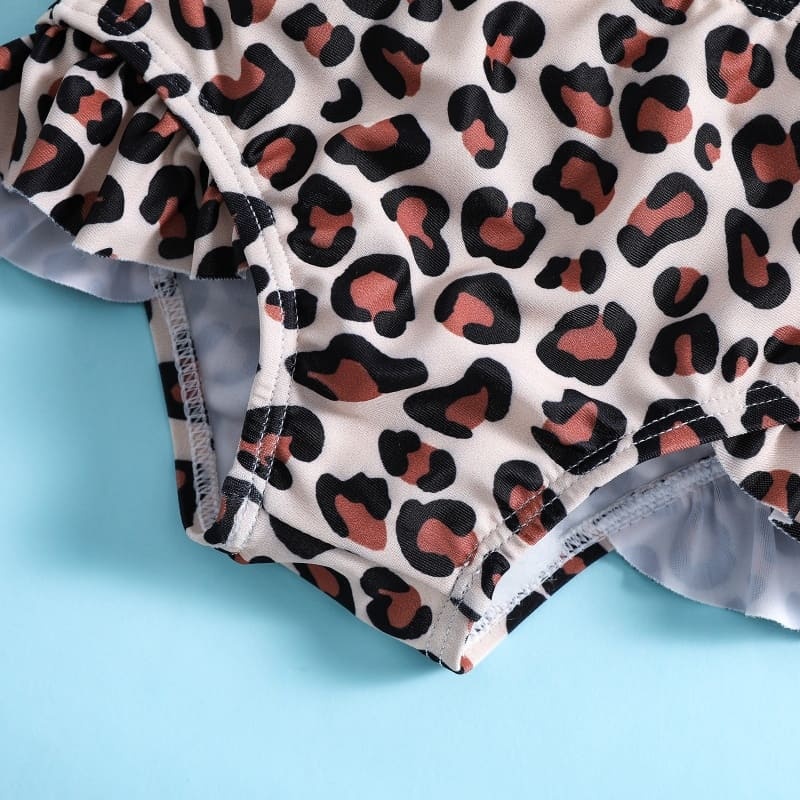 Toddler Girls 2-piece Leopard Print Swimsuit