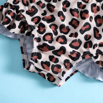 Toddler Girls 2-piece Leopard Print Swimsuit