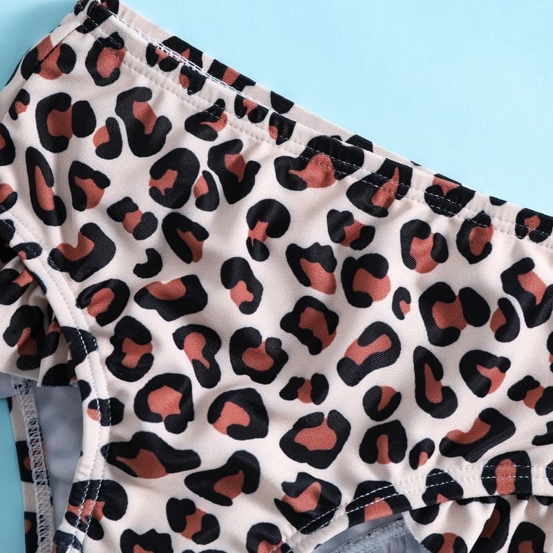 Toddler Girls 2-piece Leopard Print Swimsuit