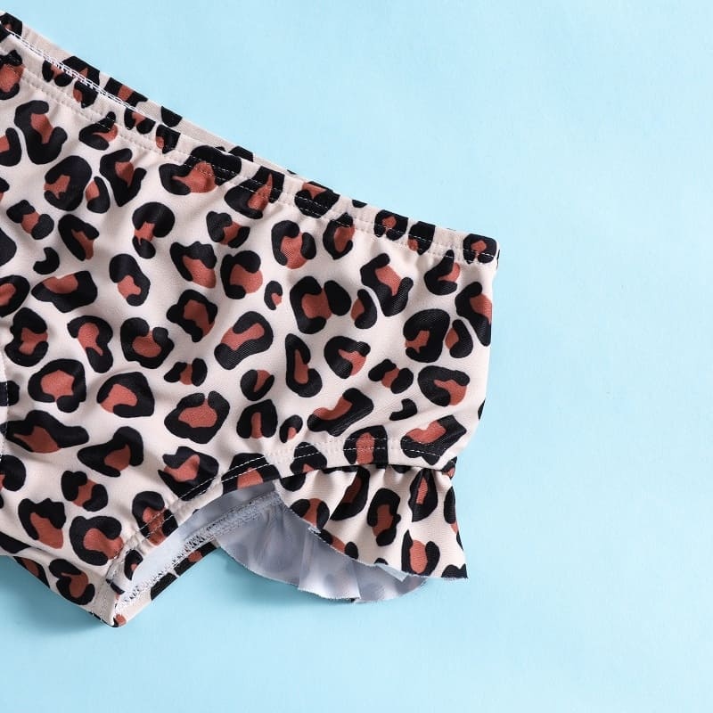 Toddler Girls 2-piece Leopard Print Swimsuit
