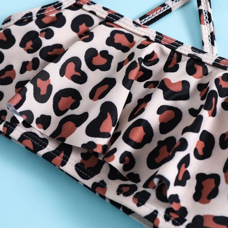 Toddler Girls 2-piece Leopard Print Swimsuit