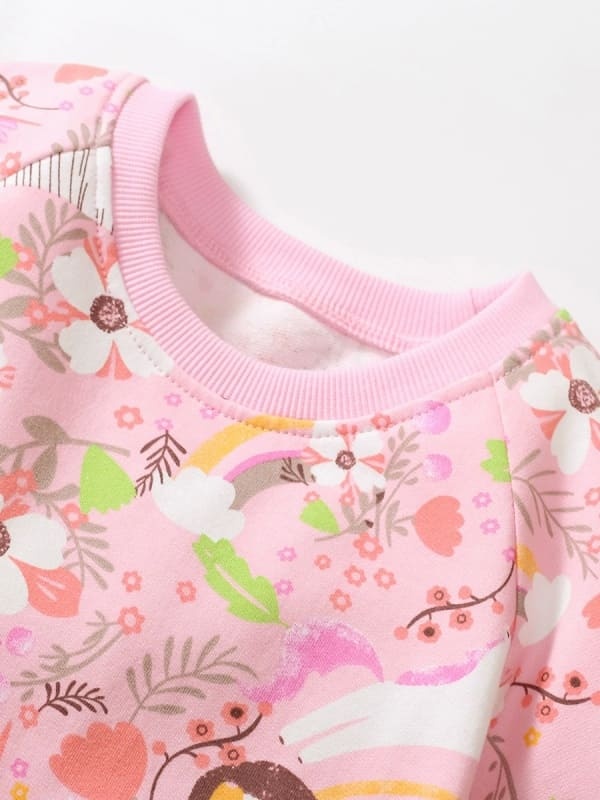 Little Maven Cartoon Animal & Floral Cotton Dress for Toddler Girls