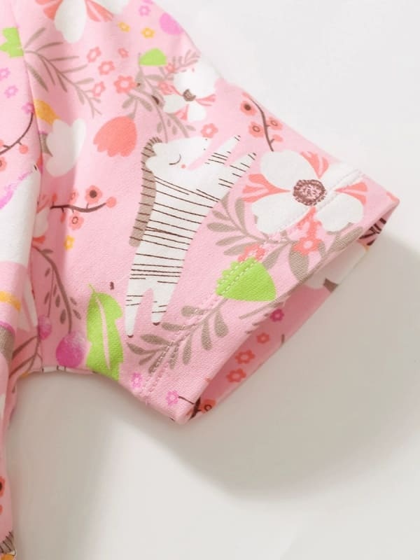Little Maven Cartoon Animal & Floral Cotton Dress for Toddler Girls