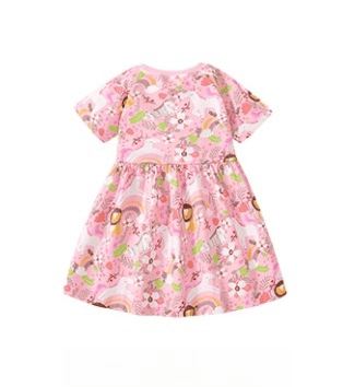 Little Maven Cartoon Animal & Floral Cotton Dress for Toddler Girls
