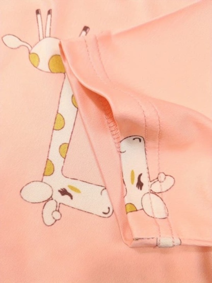 Toddler & Kid Cartoon Animal Print Cotton Short Sleeve Home Pajama Set
