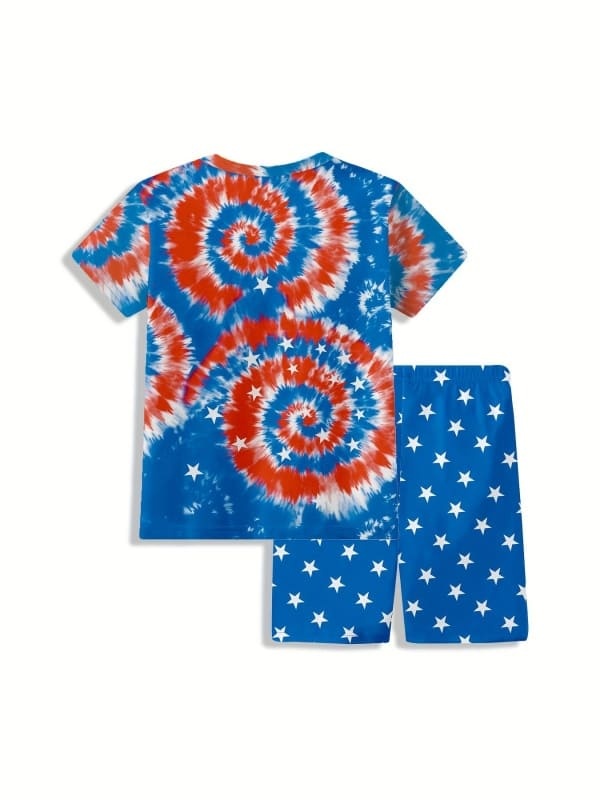 Toddler & Kids 2pcs hip-hop print short-sleeve and shorts set
