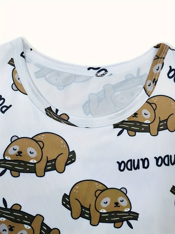 Little Maven Organic Cotton Bear & Letter Print Pajama Set for Kids