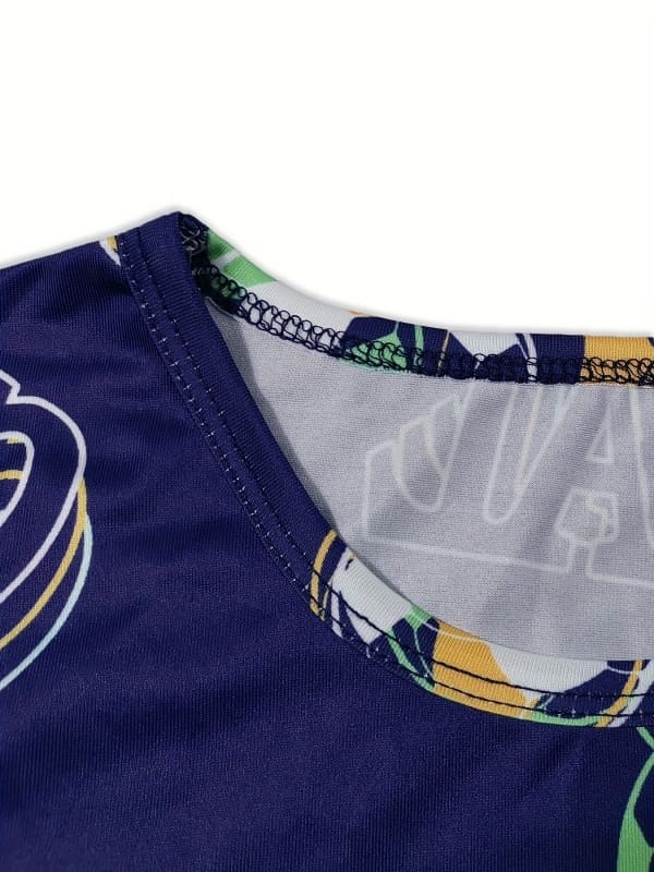 Toddler & Kids Football Lettering Print Cotton Short Sleeve Pajama Set