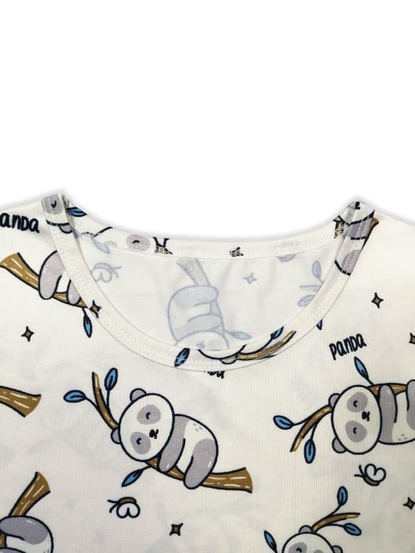 Toddler & Kids cute panda print home short-sleeved pajamas set