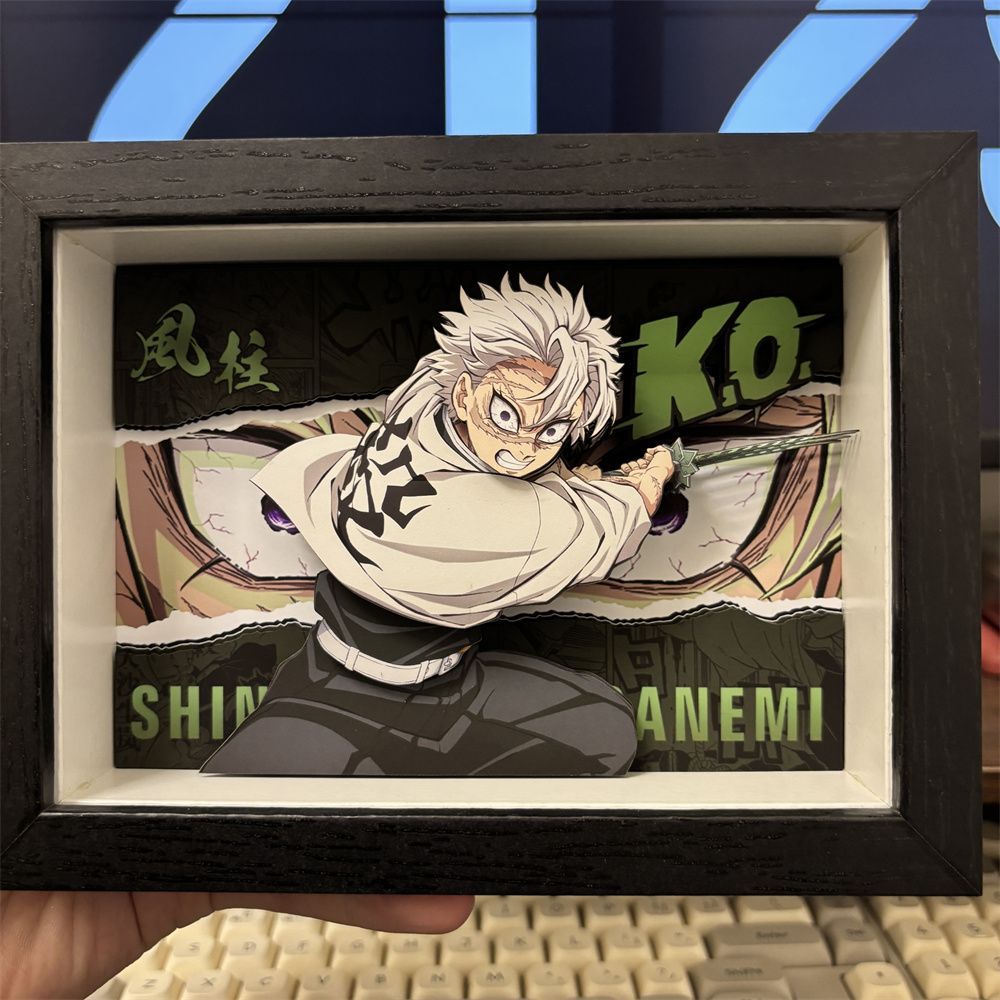 Wind column 3D paper carving decorative painting