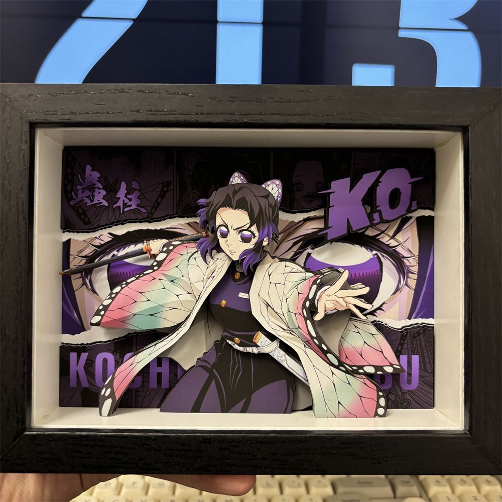 Insect pillar 3D paper carving decorative painting