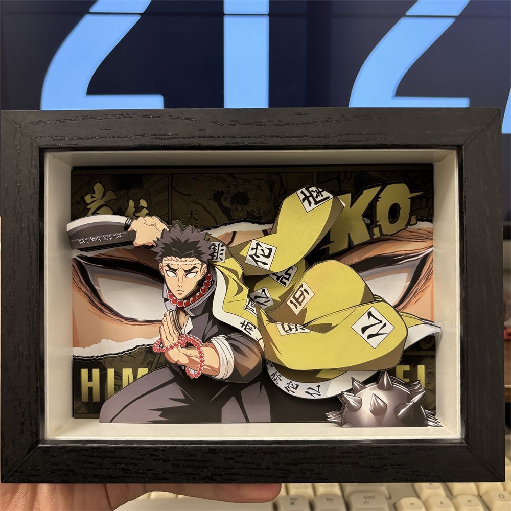 rock pillar 3D paper carving decorative painting