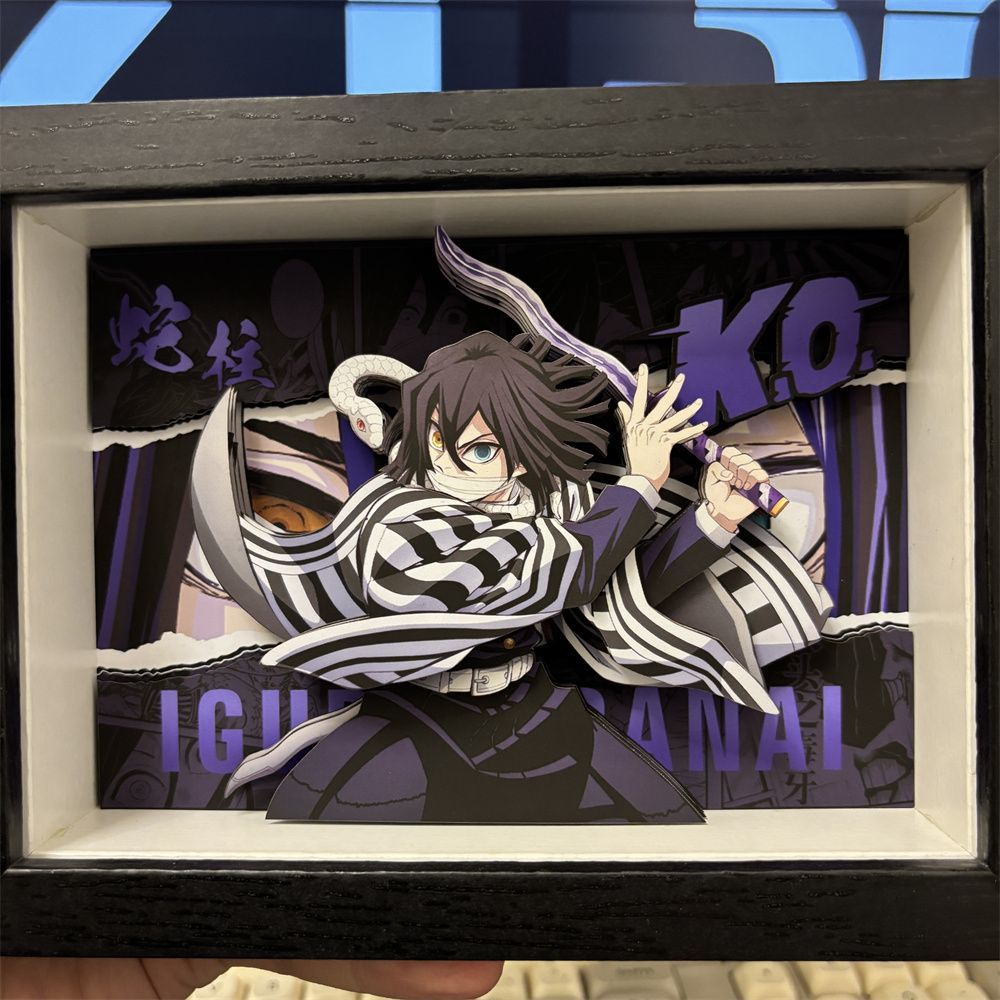 Snake pillar 3D paper carving decorative painting