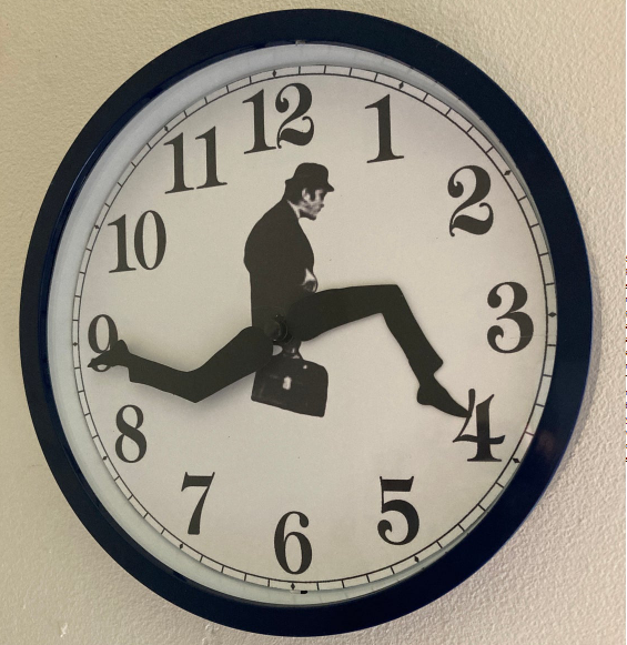 Monty Python inspired Silly Walk Wall Clock
