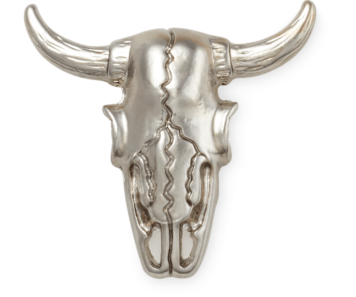 SILVER COW SKULL
