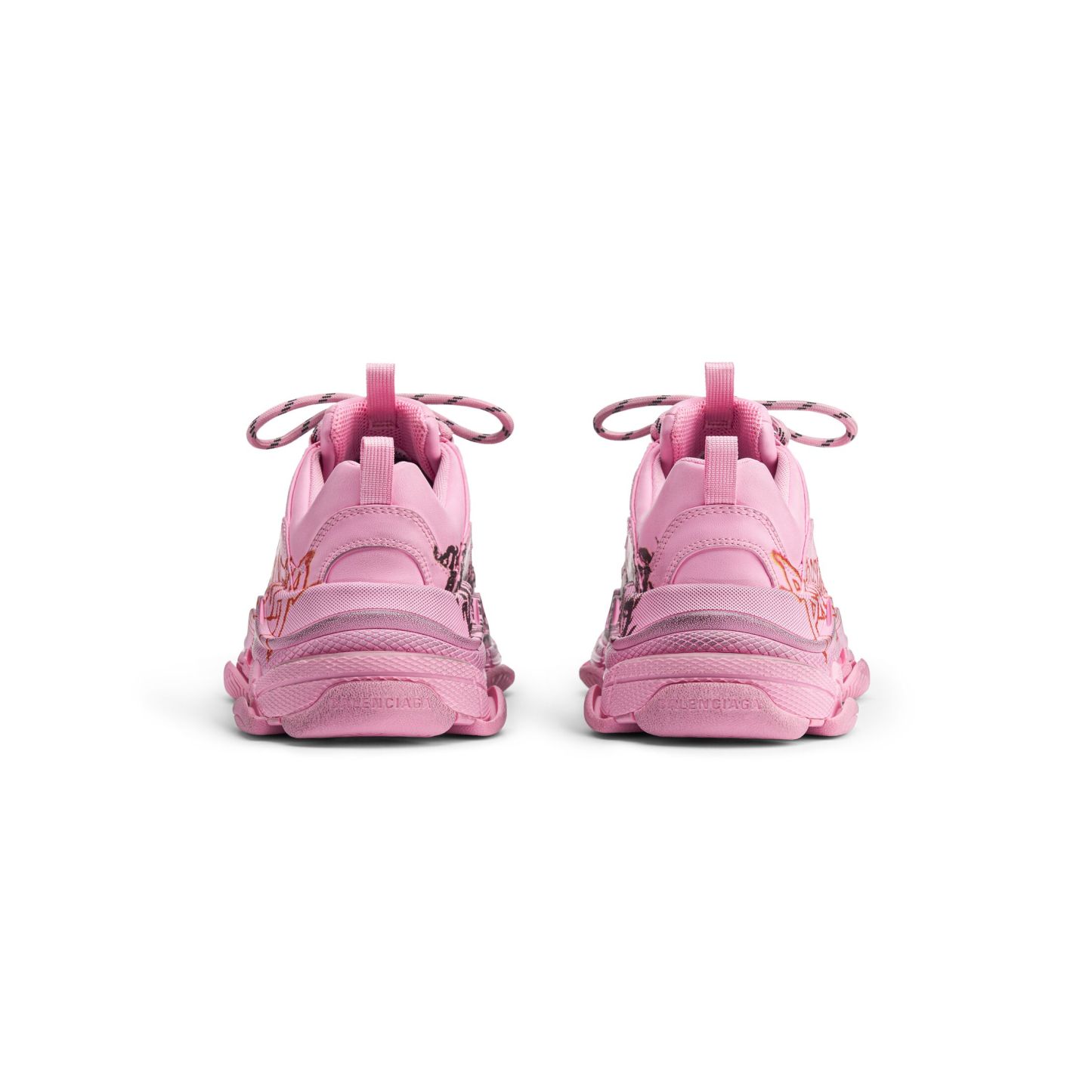 WOMEN'S TRIPLE S SNEAKER DIY METAL IN PINK/BLACK/RED