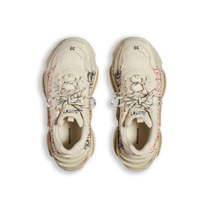 WOMEN'S TRIPLE S SNEAKER DIY METAL IN WHITE/RED/BLACK