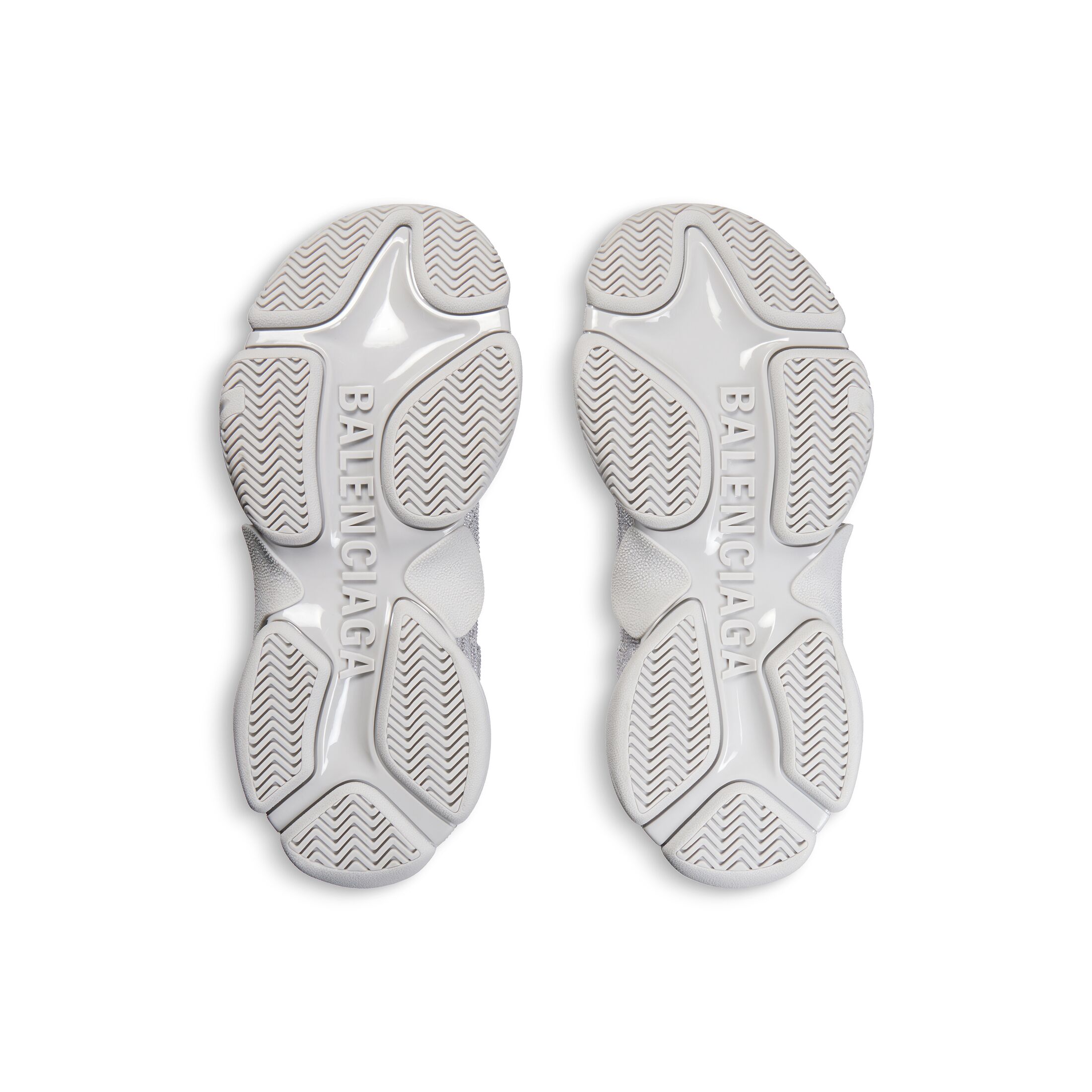 WOMEN'S TRIPLE S SNEAKER WITH RHINESTONES IN LIGHT GREY