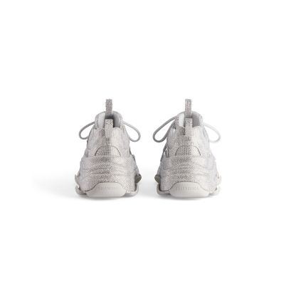 WOMEN'S TRIPLE S SNEAKER WITH RHINESTONES IN LIGHT GREY