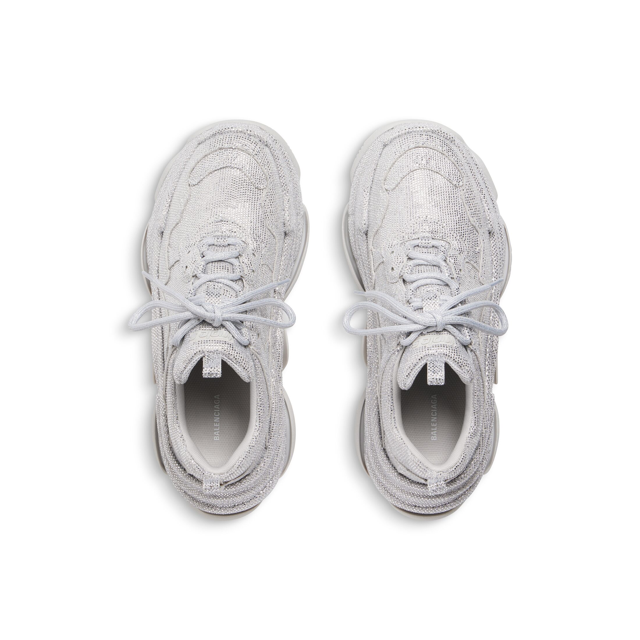 WOMEN'S TRIPLE S SNEAKER WITH RHINESTONES IN LIGHT GREY