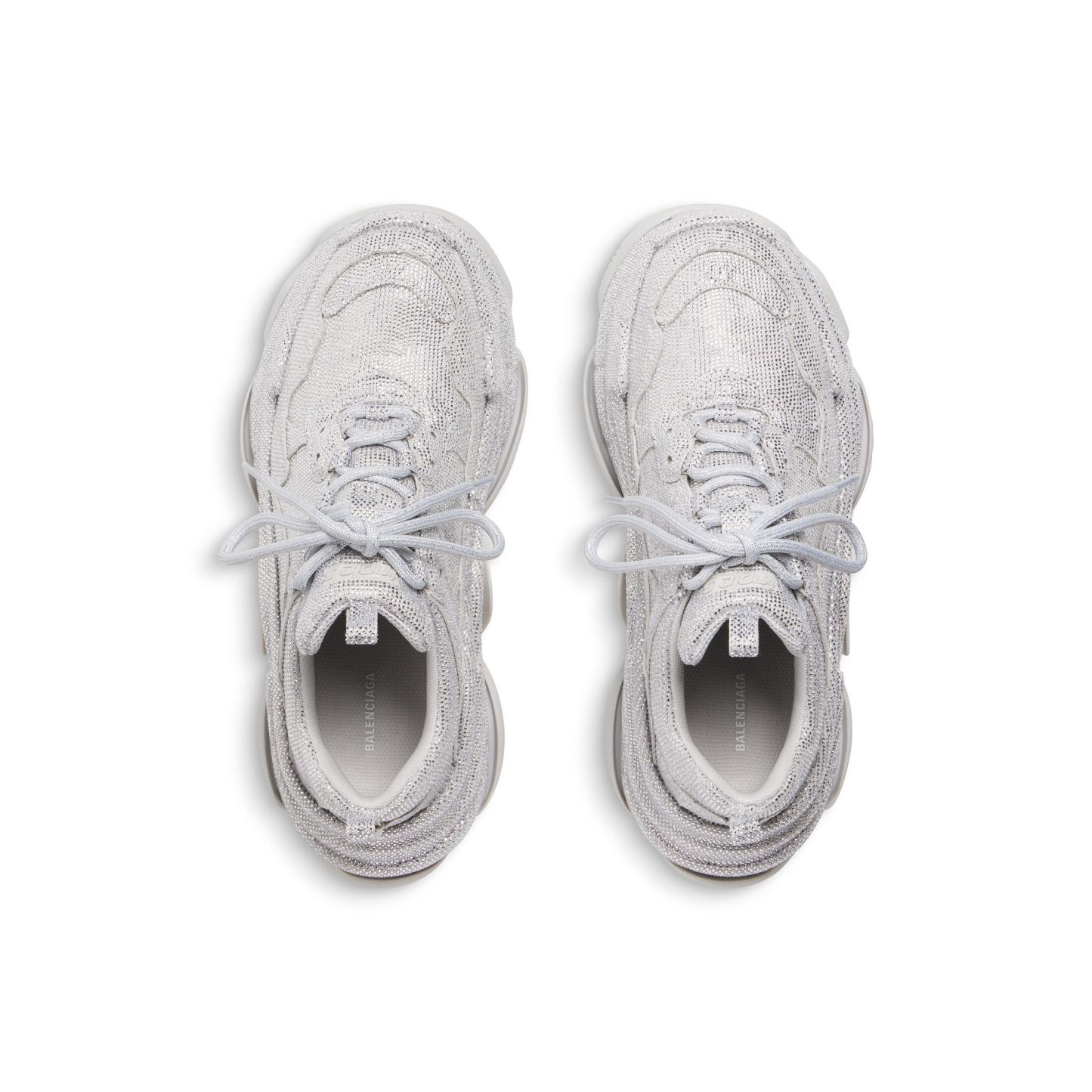 WOMEN'S TRIPLE S SNEAKER WITH RHINESTONES IN LIGHT GREY