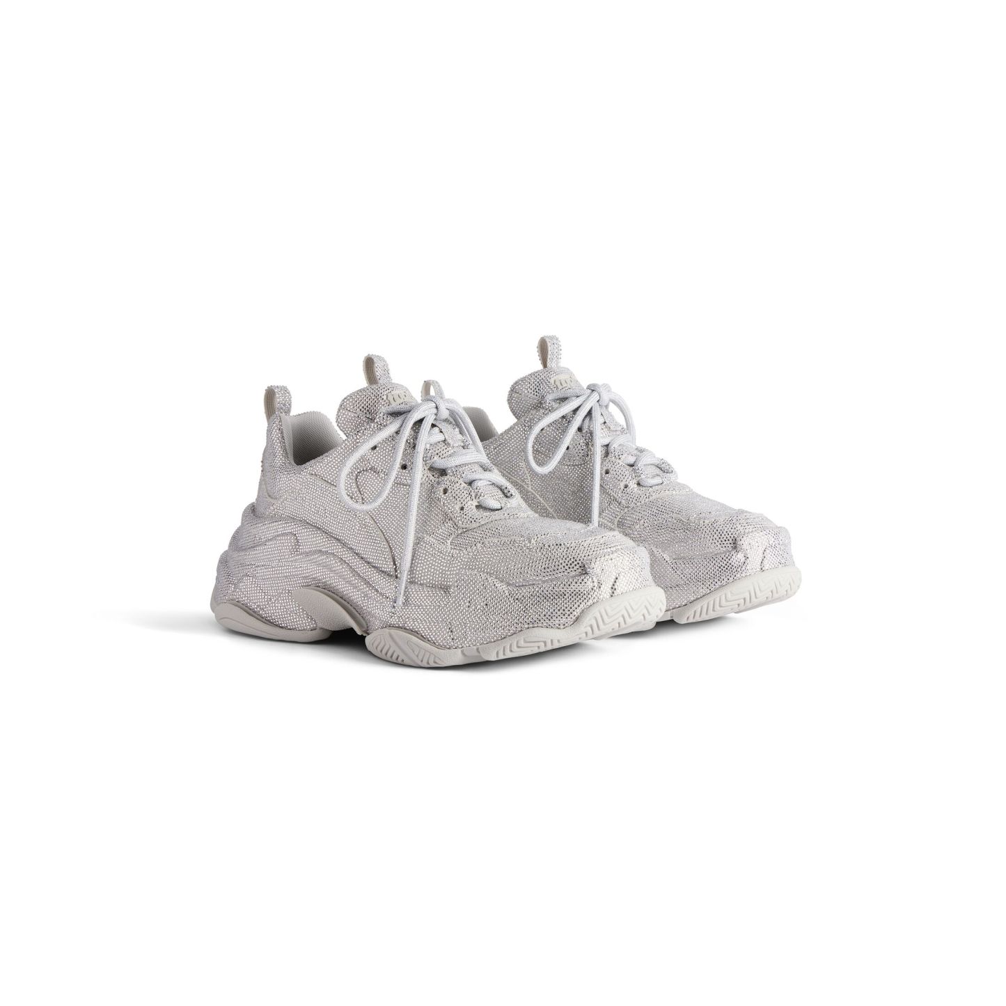 WOMEN'S TRIPLE S SNEAKER WITH RHINESTONES IN LIGHT GREY