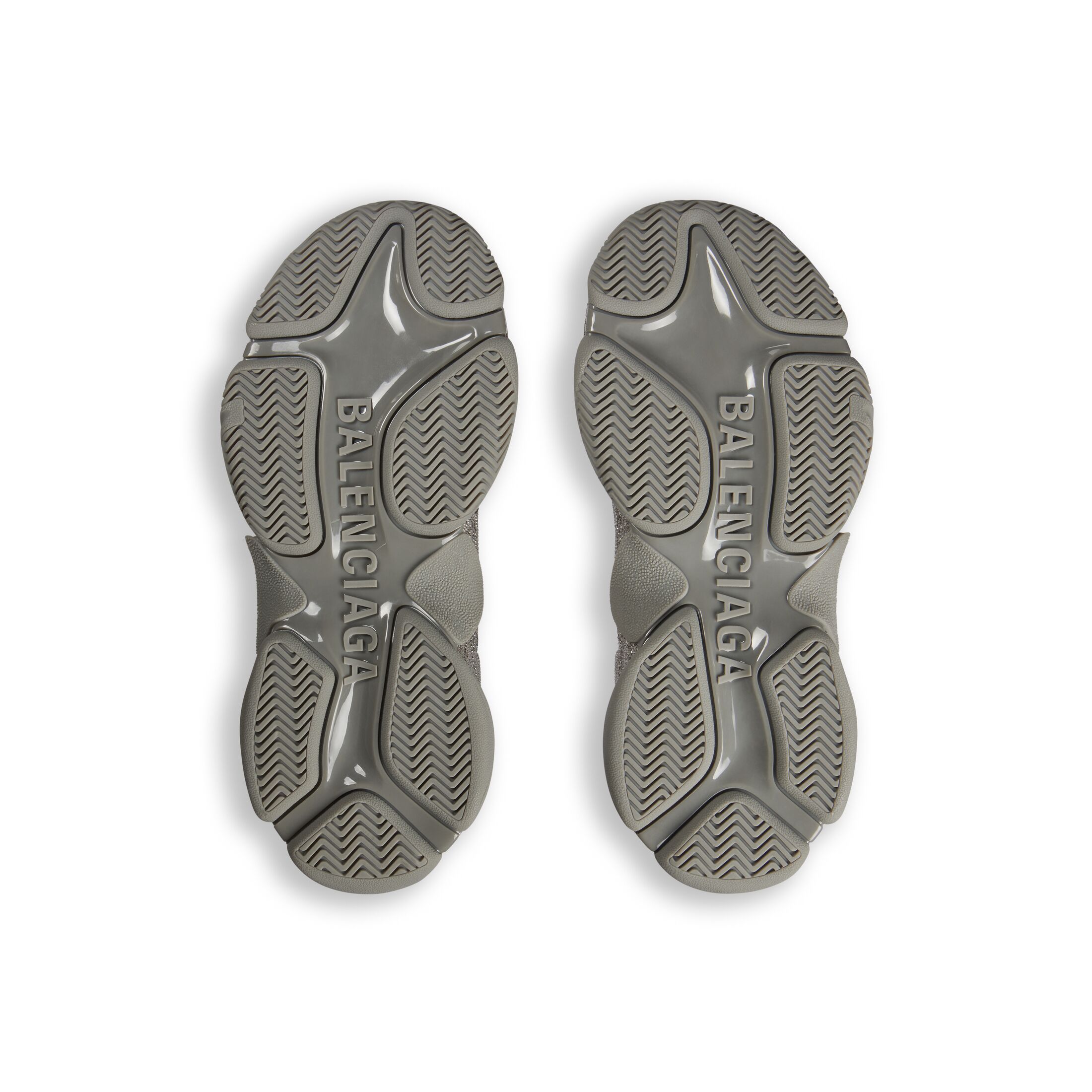 WOMEN'S TRIPLE S SNEAKER WITH RHINESTONES IN DARK GREY