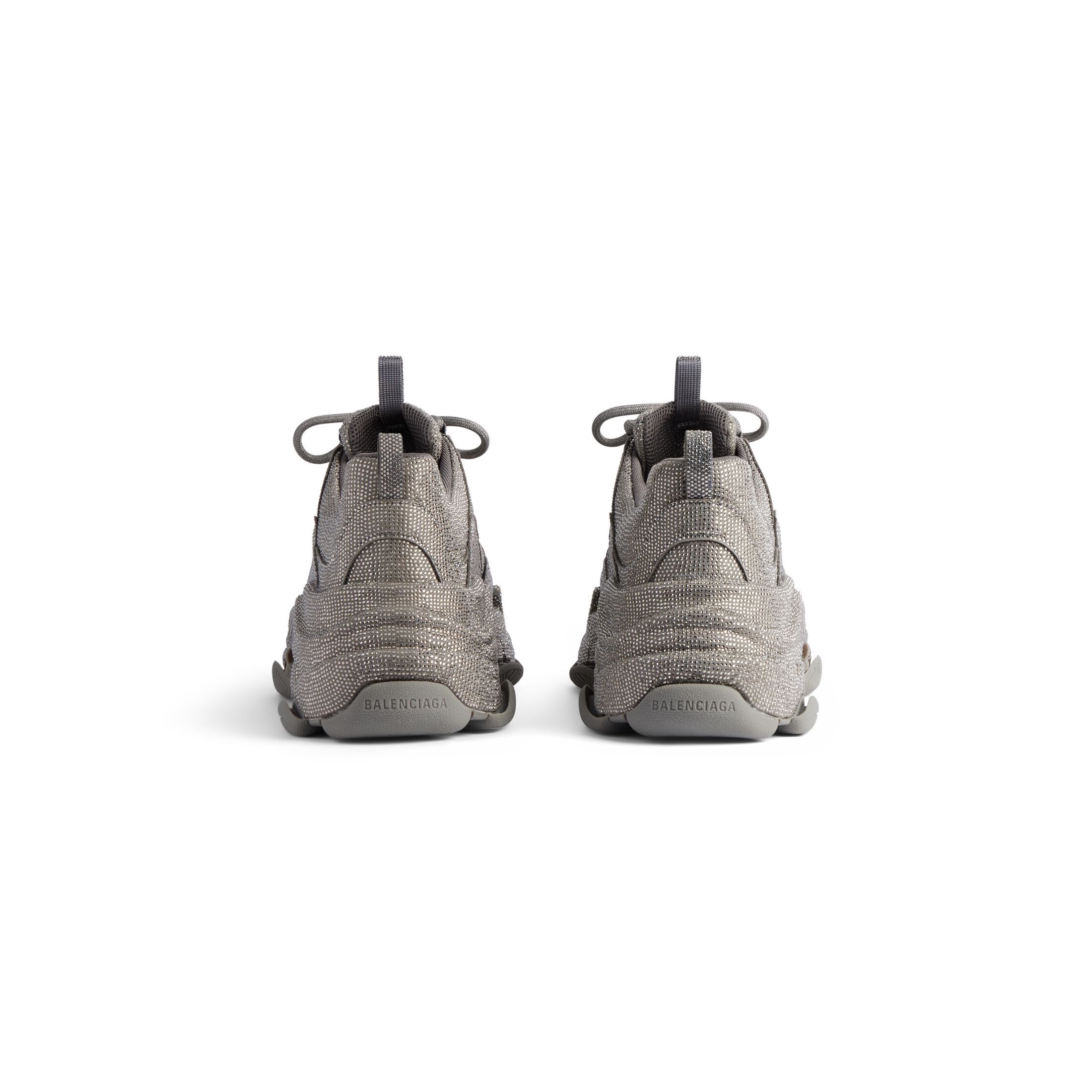 WOMEN'S TRIPLE S SNEAKER WITH RHINESTONES IN DARK GREY