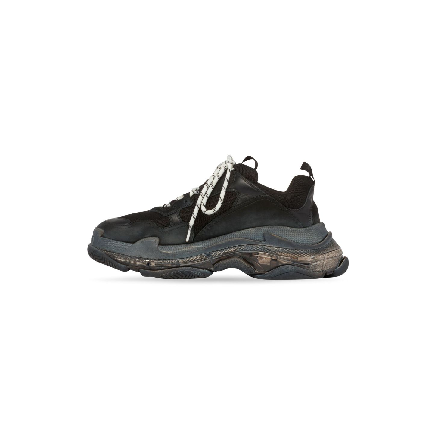 WOMEN'S TRIPLE S CLEAR SOLE SNEAKER IN BLACK