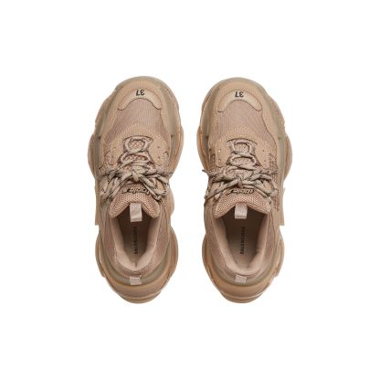 WOMEN'S TRIPLE S CLEAR SOLE SNEAKER IN BROWN
