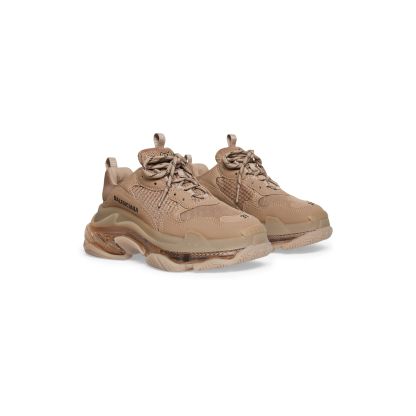WOMEN'S TRIPLE S CLEAR SOLE SNEAKER IN BROWN