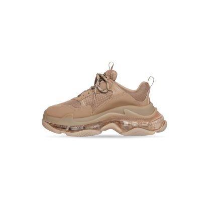 WOMEN'S TRIPLE S CLEAR SOLE SNEAKER IN BROWN