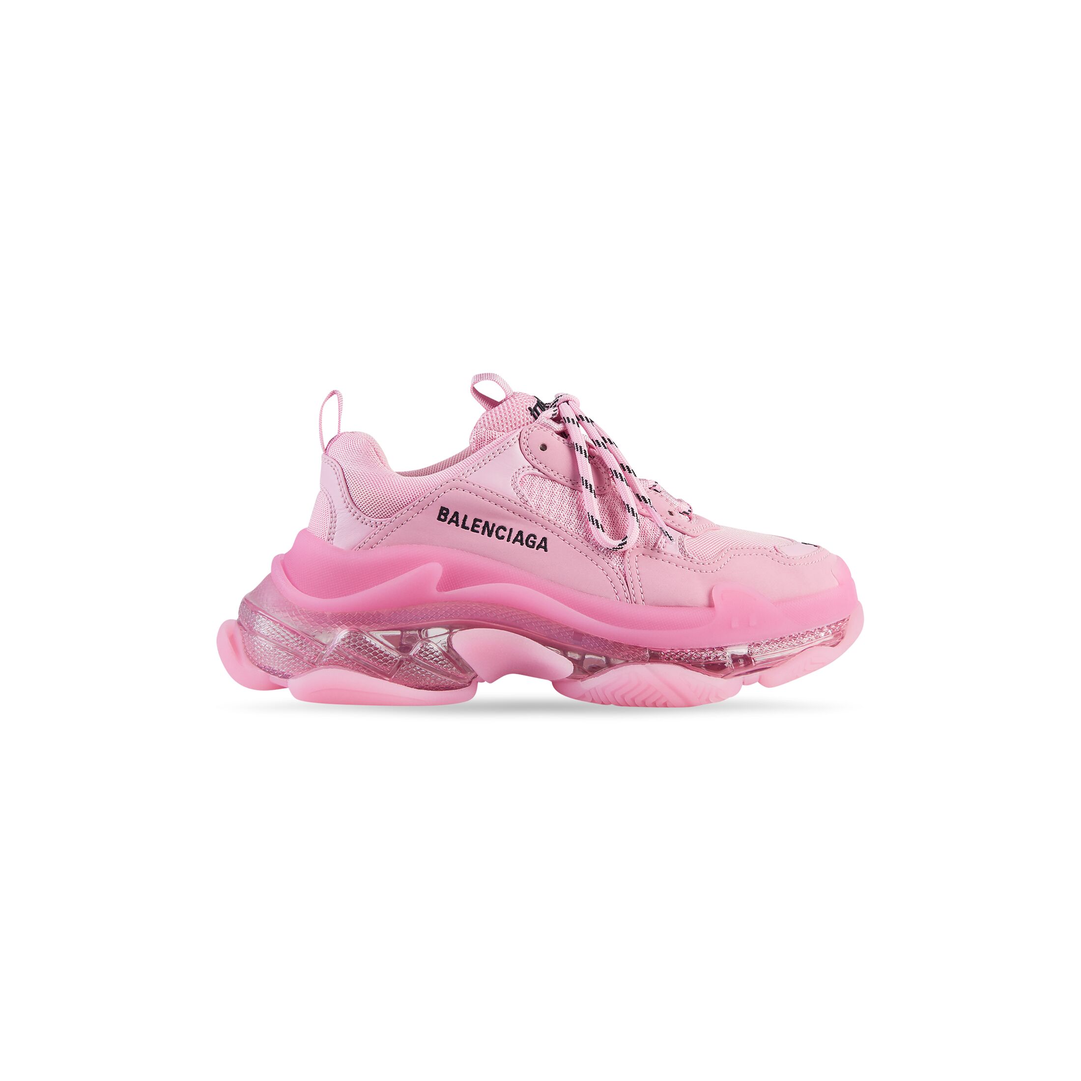 WOMEN'S TRIPLE S CLEAR SOLE SNEAKER IN PINK