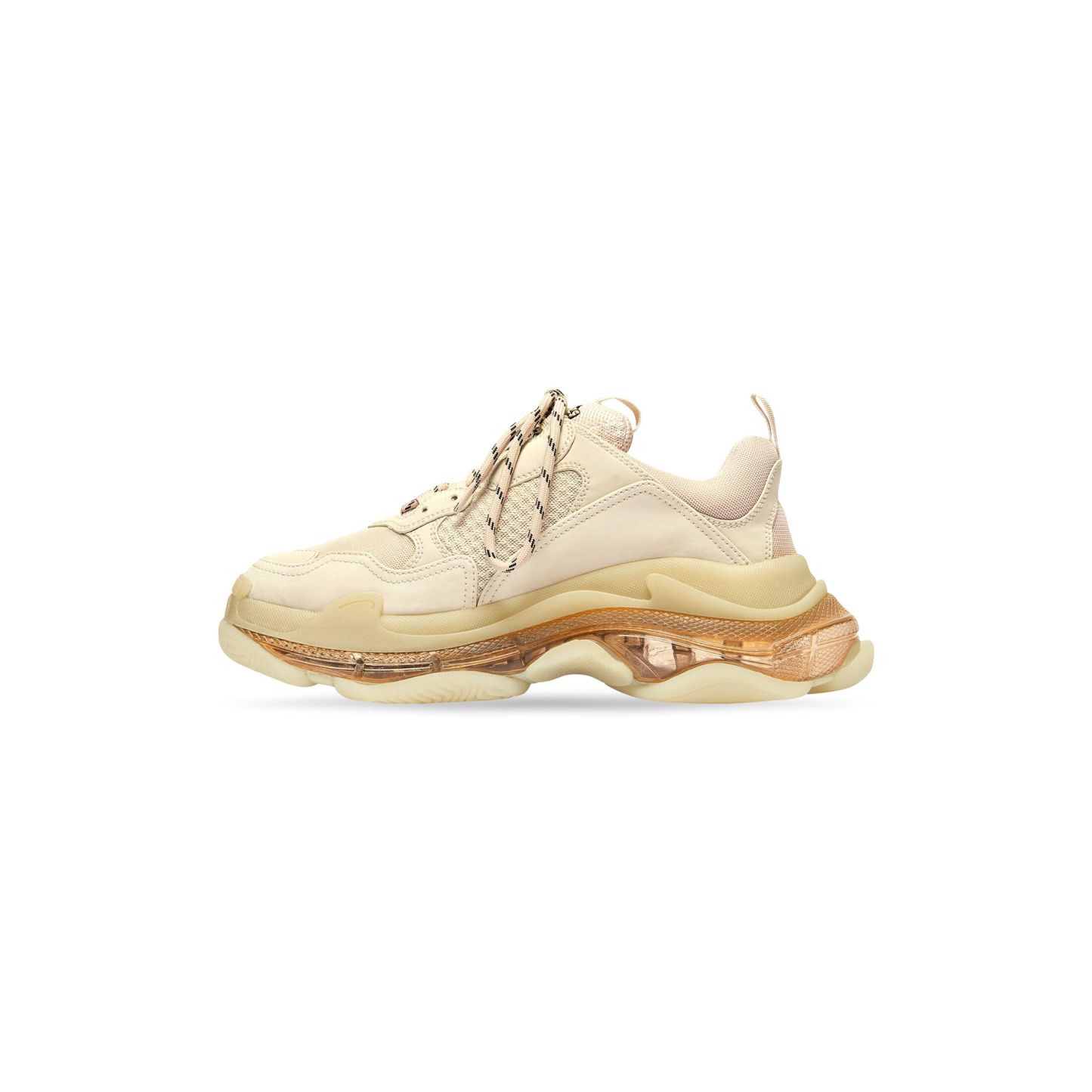 WOMEN'S TRIPLE S CLEAR SOLE SNEAKER IN BEIGE
