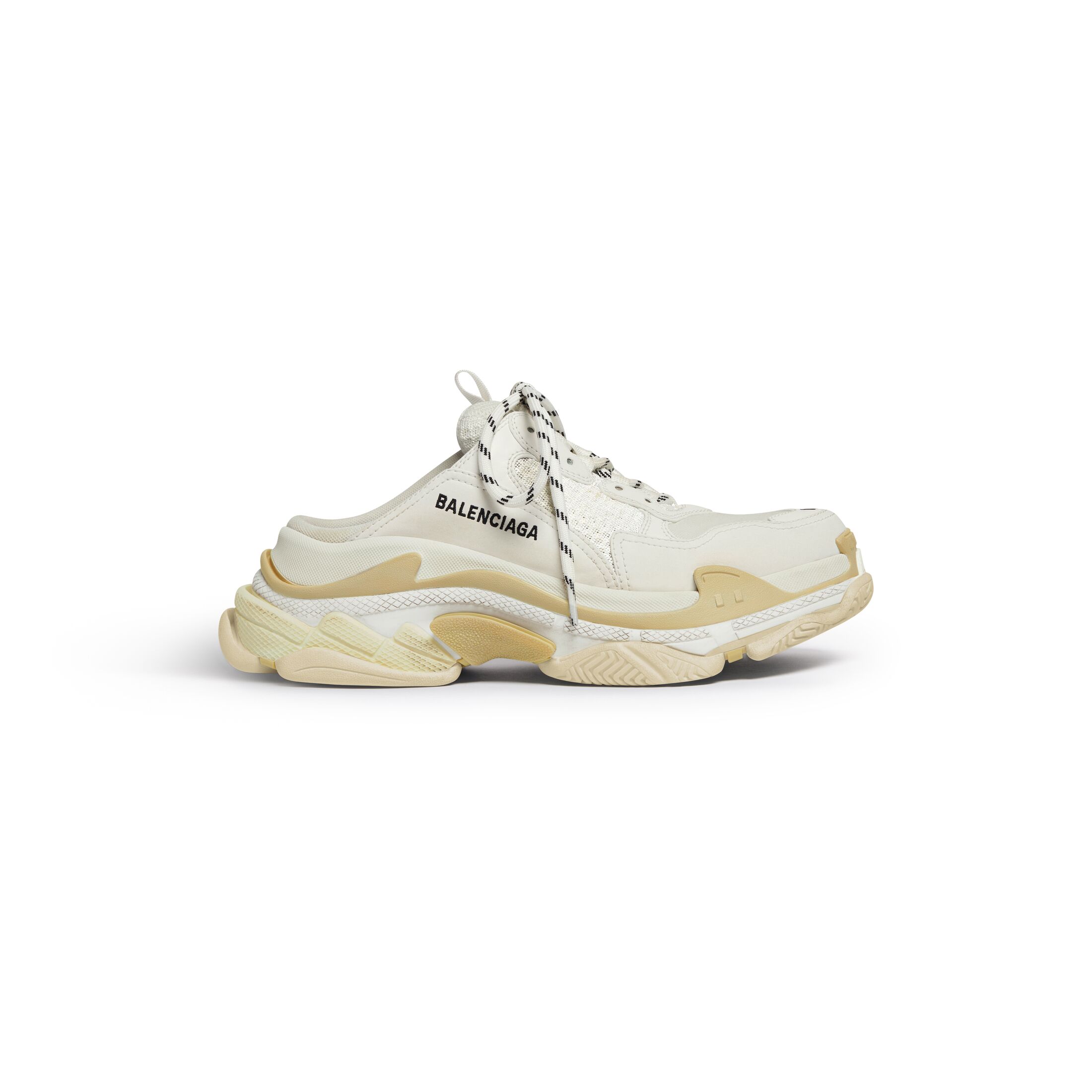 WOMEN'S TRIPLE S MULE IN WHITE