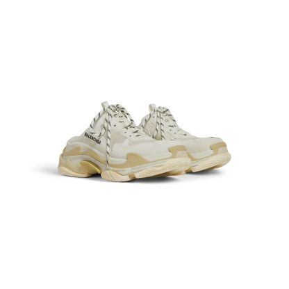 WOMEN'S TRIPLE S MULE IN WHITE